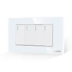 Intrerupator Cvadruplu Mecanic LUXION cu Rama din Sticla, Standard Italian, 4M SmartElectro IntelligentHouse