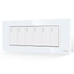 Intrerupator Mecanic 6 Posturi LUXION cu Rama din Sticla, Standard Italian, 6M SmartElectro IntelligentHouse