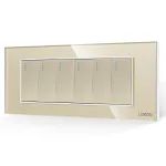 Intrerupator Mecanic 6 Posturi LUXION cu Rama din Sticla, Standard Italian, 6M SmartElectro IntelligentHouse