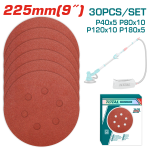 TOTAL - DISC HARTIE ABRAZIVA 225MM - P40,P80,P120,P180 PowerTool TopQuality
