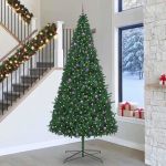 Brad de Crăciun cu lumini decorative cu coarde Verde 400 cm PVC GartenMobel Dekor