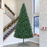 Brad de Crăciun cu lumini decorative cu coarde Verde 400 cm PVC GartenMobel Dekor