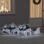 Renii LED 5 pcs Alb țesătură GartenMobel Dekor