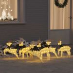 Renii LED 6 pcs Auriu 45 x 19 x 65 cm țesătură GartenMobel Dekor