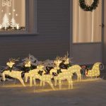 Renii LED 7 pcs Auriu țesătură GartenMobel Dekor