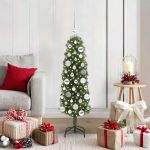 Brad de Crăciun artificial with LEDs Verde 120 cm PVC GartenMobel Dekor