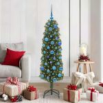 Brad de Crăciun artificial with LEDs Verde 150 cm PVC GartenMobel Dekor