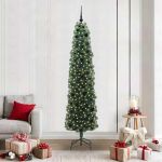 Brad de Crăciun artificial with LEDs Verde 210 cm PVC GartenMobel Dekor