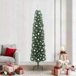 Brad de Crăciun artificial with LEDs Verde 210 cm PVC GartenMobel Dekor
