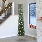 Brad de Crăciun artificial with LEDs Verde 270 cm PVC GartenMobel Dekor