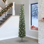 Brad de Crăciun artificial with LEDs Verde 270 cm PVC GartenMobel Dekor