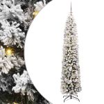 Brad de Crăciun artificial with LEDs Verde și alb 180 cm PVC GartenMobel Dekor