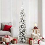 Brad de Crăciun artificial with LEDs Verde și alb 180 cm PVC GartenMobel Dekor
