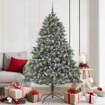 Brad de Crăciun artificial cu 300 LED Verde 126 x 126 x 180 cm GartenMobel Dekor