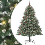 Brad de Crăciun artificial cu 300 LED Verde 140 x 140 x 210 cm GartenMobel Dekor