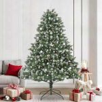 Brad de Crăciun artificial cu 300 LED Verde 160 x 160 x 240 cm GartenMobel Dekor