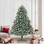 Brad de Crăciun artificial cu 300 LED Verde 160 x 160 x 240 cm GartenMobel Dekor