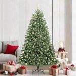 Brad de Crăciun artificial cu ramuri articulare Verde 210 cm GartenMobel Dekor