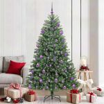 Brad de Crăciun artificial cu ramuri articulare Verde 210 cm GartenMobel Dekor