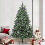 Brad de Crăciun artificial cu ramuri articulare Verde 240 cm GartenMobel Dekor