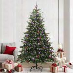 Brad de Crăciun artificial Verde 240 cm PVC și metal și plastic GartenMobel Dekor