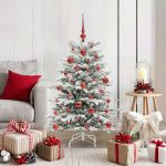Brad de Crăciun artificial cu ramuri articulare Alb 120 cm GartenMobel Dekor
