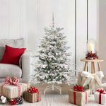 Brad de Crăciun artificial cu ramuri articulare Alb 120 cm GartenMobel Dekor