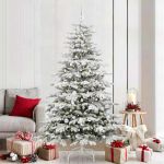 Brad de Crăciun artificial cu ramuri articulare Alb 210 cm GartenMobel Dekor