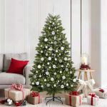 Brad de Crăciun artificial Verde 180 cm PVC și Metal GartenMobel Dekor