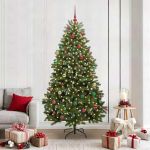 Brad de Crăciun artificial Verde 210 cm PVC și Metal GartenMobel Dekor