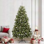 Brad de Crăciun artificial Verde 240 cm PVC și Metal GartenMobel Dekor
