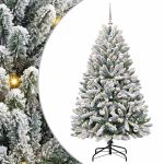 Brad de Crăciun artificial Verde și alb 150 cm PVC și Metal GartenMobel Dekor