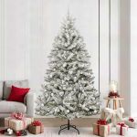 Brad de Crăciun artificial Verde și alb 240 cm PVC și Metal GartenMobel Dekor