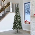 Brad de Crăciun artificial cu 300 LED Verde 96 x 96 x 240 cm GartenMobel Dekor