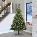 Brad Crăciun artificial cu ramuri articulate, 300 LED-uri GartenMobel Dekor