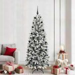 Brad de Crăciun artificial cu 300 LED Alb 78 x 78 x 210 cm GartenMobel Dekor