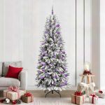 Brad de Crăciun artificial cu 300 LED Alb 78 x 78 x 210 cm GartenMobel Dekor