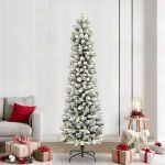 Brad de Crăciun artificial cu 300 LED Verde și alb 240 cm GartenMobel Dekor