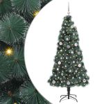 Brad de Crăciun artificial iluminat cu set de bile Verde 150 cm GartenMobel Dekor