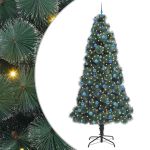 Brad artificial iluminat de Crăciun cu set de globuri 240 cm GartenMobel Dekor
