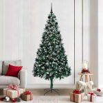 Brad de Crăciun artificial Verde 210 cm PVC și Oțel și Plastic GartenMobel Dekor