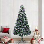 Brad de Crăciun artificial Verde 240 cm PVC și Oțel și Plastic GartenMobel Dekor