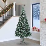 Brad de Crăciun artificial Verde 240 cm PVC și Oțel și Plastic GartenMobel Dekor