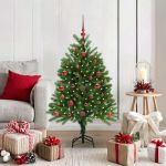 Brad de Crăciun cu 150 LED cu suport Verde 120 cm PE GartenMobel Dekor
