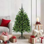 Brad de Crăciun cu 150 LED cu suport Verde 120 cm PE GartenMobel Dekor