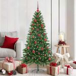 Brad de Crăciun cu 150 LED cu suport Verde 150 cm PE GartenMobel Dekor