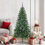 Brad de Crăciun cu 150 LED cu suport Verde 150 cm PE GartenMobel Dekor