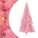 Brad de Crăciun cu 300 LED cu suport Roz 240 cm PVC GartenMobel Dekor