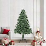 Brad de Crăciun cu 300 LED cu suport Verde 210 cm PVC GartenMobel Dekor