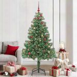 Brad de Crăciun cu 300 LED cu suport Verde 210 cm PVC GartenMobel Dekor